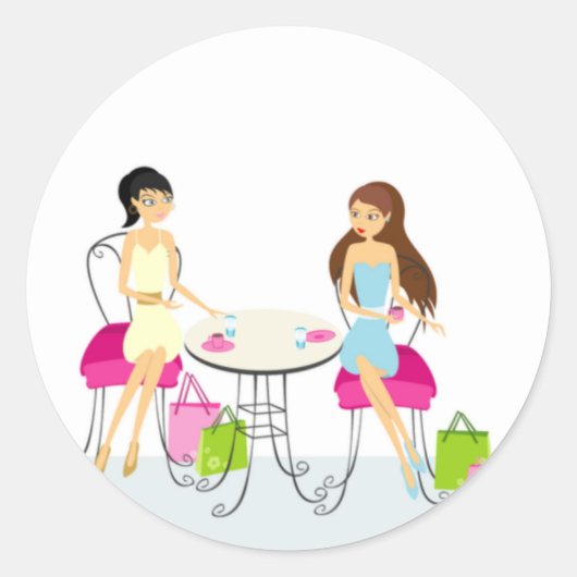 Twee dames in de Cafe Stickers (Voorkant)