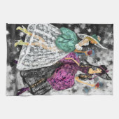 Twee dames in kant jurken keukenhanddoek (Horizontaal)