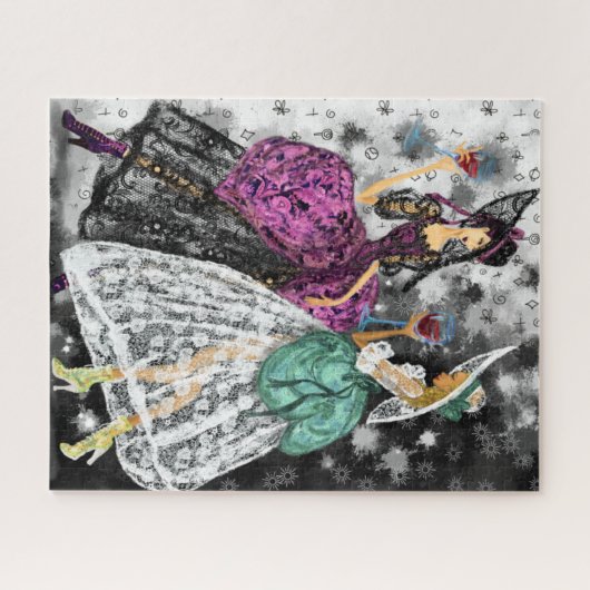 Twee dames in zwart-wit kleden Mode Legpuzzel (Horizontaal)