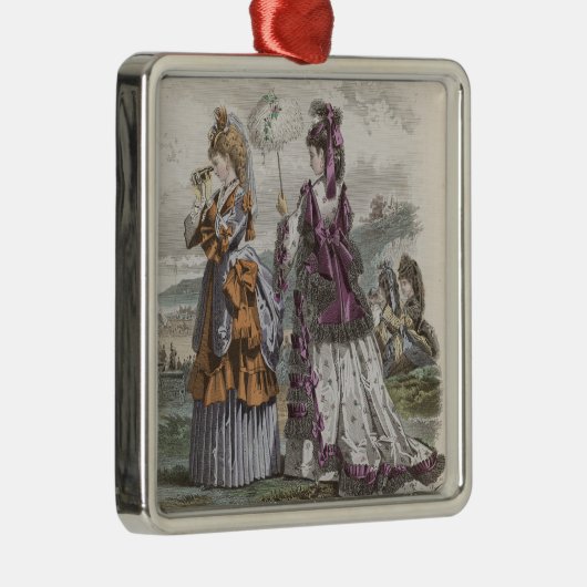 Twee dames metalen ornament (Rechts)