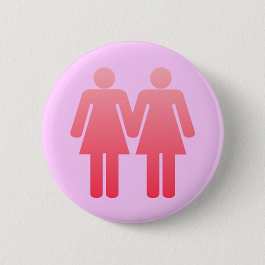 Twee dames ronde button 5,7 cm (Voorkant)