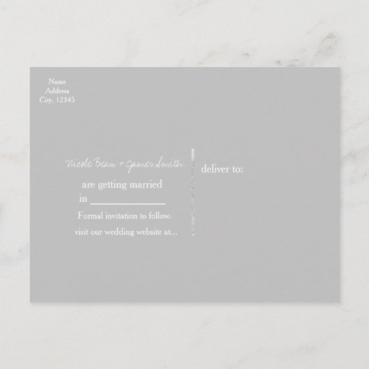 Twee Dandelions Taupe Rustic Land sparen de Datum Aankondigingskaart (Achterkant)