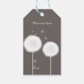 Twee Dandelions Taupe Rustic-landen Cadeaulabel (Voorkant)