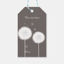 Twee Dandelions Taupe Rustic-landen Cadeaulabel