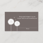 Twee Dandelions Taupe Rustic Raffle Kaarten (Achterkant)