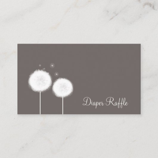 Twee Dandelions Taupe Rustic Raffle Kaarten (Voorkant)