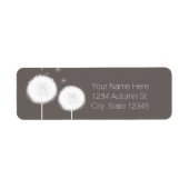 Twee Dandelions Taupe Rustic Wedding Etiket (Voorkant)