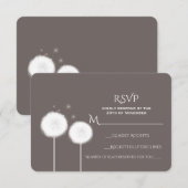 Twee Dandelions Taupe Rustic Wedding RSVP (Voorkant / Achterkant)