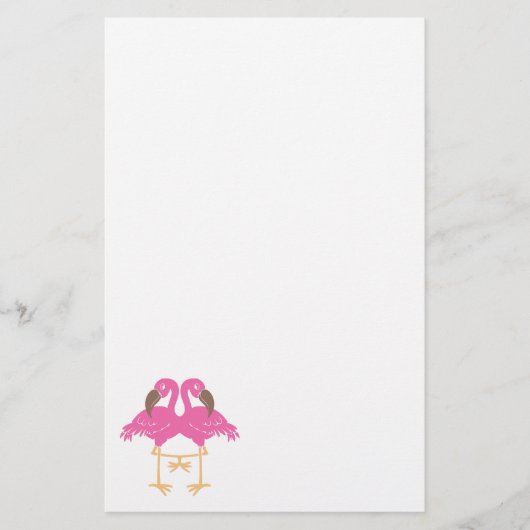 Twee dansende flamingos briefpapier (Voorkant)