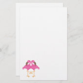 Twee dansende flamingos briefpapier (Voorkant / Achterkant)