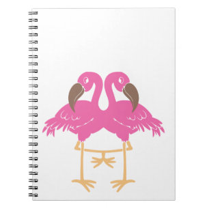 Twee dansende flamingos notitieboek
