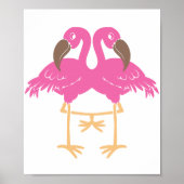 Twee dansende flamingos poster (Voorkant)