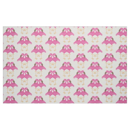 Twee dansende flamingos stof (Fat Quarter)