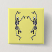 Twee dansende skeletten Halloween Button (Voorkant)