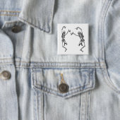 Twee dansende skeletten Halloween Button (In situ)