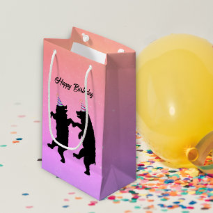 Twee Dansende Zwarte Beren Party Petten Verjaardag Klein Cadeauzakje