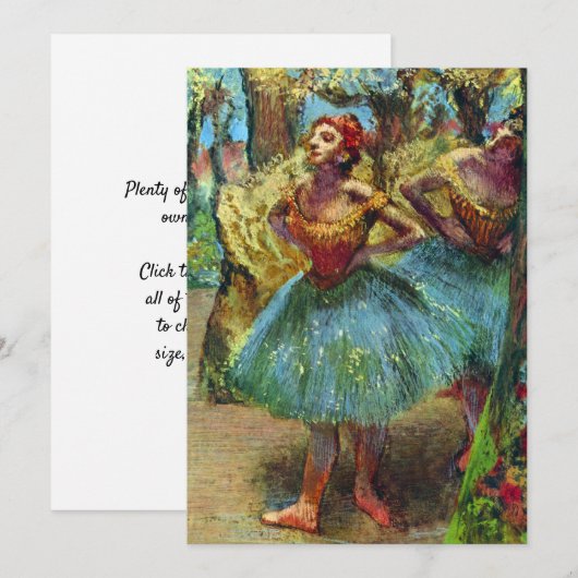 Twee danseressen van Edgar Degas, Klassiek balletk Kaart (Voorkant / Achterkant)