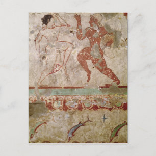 Twee dansers en dolfijnen briefkaart