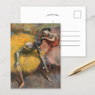 Twee dansers, geel en roze   Edgar Degas Briefkaart