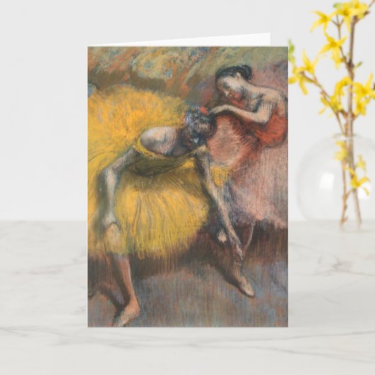 Twee dansers, geel en roze | Edgar Degas Kaart (Gele Bloem)