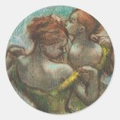 Twee dansers, Halve lengte, Degas Art Ronde Sticker (Voorkant)