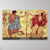 Twee dansers in Detail van Etruskischer Meister Poster (Voorkant)