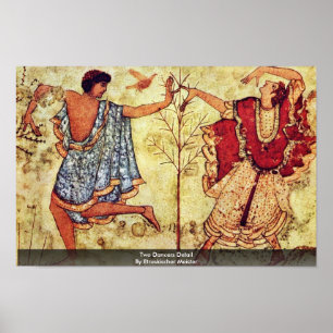 Twee dansers in Detail van Etruskischer Meister Poster