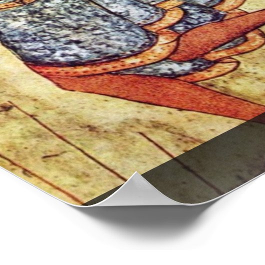 Twee dansers in Detail van Etruskischer Meister Poster (Hoek)