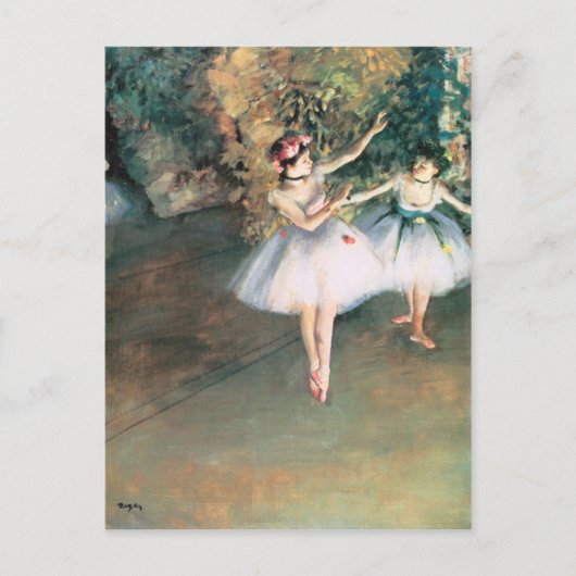 Twee dansers op een Niveau 1874 Degas Briefkaart (Voorkant)