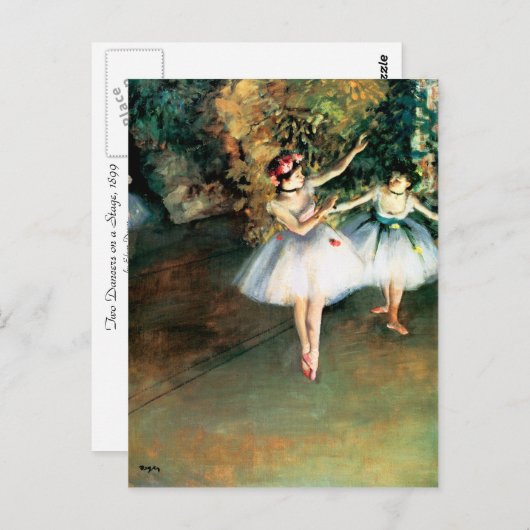 Twee dansers op een podium door Degas Briefkaart (Voorkant / Achterkant)