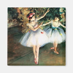 Twee dansers op een podium door Degas Magneet