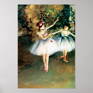 Twee dansers op een podium door Degas Poster