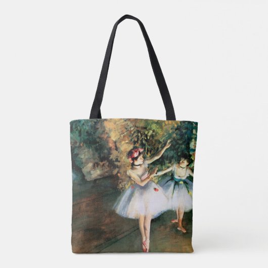 Twee dansers op een podium door Degas Tote Bag (Achterkant)