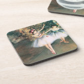 Twee dansers op een podium van Edgar Degas, kunst Bier Onderzetter (Linkerzijde)