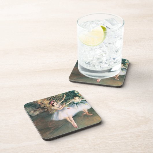 Twee dansers op een podium van Edgar Degas, kunst Bier Onderzetter (Rechterzijde)