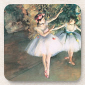 Twee dansers op een podium van Edgar Degas,  kunst Bier Onderzetter (Voorkant)