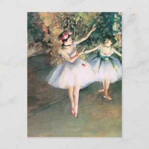 Twee dansers op een podium van Edgar Degas,  kunst Briefkaart