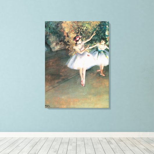 Twee dansers op een podium van Edgar Degas,  kunst Canvas Afdruk (Insitu (Houten vloer))