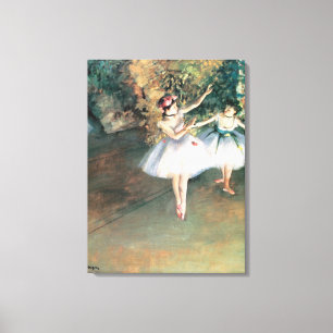 Twee dansers op een podium van Edgar Degas,  kunst Canvas Afdruk