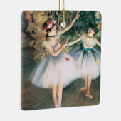 Twee dansers op een podium van Edgar Degas,  kunst Keramisch Ornament (Rechts)