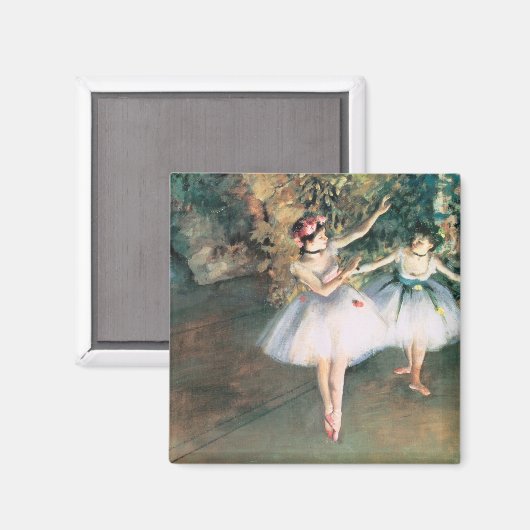 Twee dansers op een podium van Edgar Degas,  kunst Magneet (Voorkant / Achterkant)
