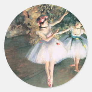 Twee dansers op een podium van Edgar Degas,  kunst Ronde Sticker