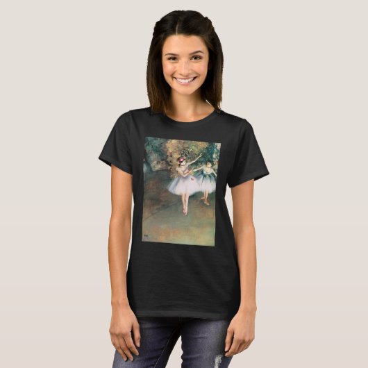 Twee dansers op een podium van Edgar Degas,  kunst T-shirt (Voorkant volledig)