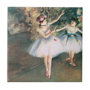 Twee dansers op een podium van Edgar Degas,  kunst Tegeltje