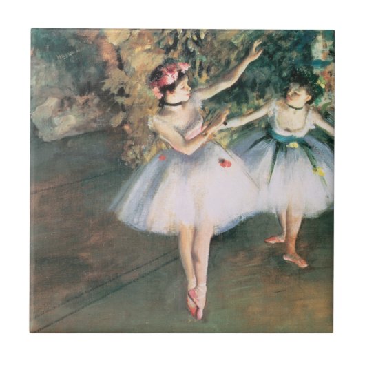 Twee dansers op een podium van Edgar Degas,  kunst Tegeltje (Voorkant)