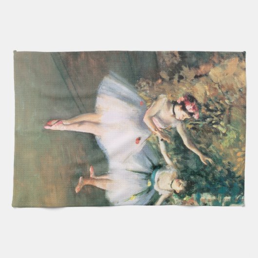 Twee dansers op een podium van Edgar Degas,  kunst Theedoek (Horizontaal)