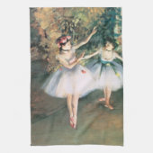 Twee dansers op een podium van Edgar Degas,  kunst Theedoek (Verticaal)
