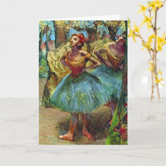 Twee dansers van Edgar Degas,  balletkunst Kaart (Gele Bloem)