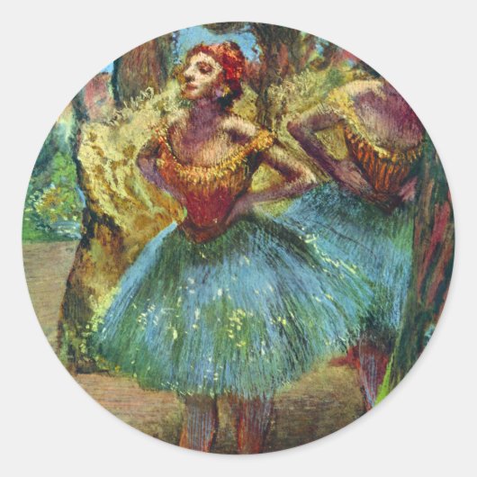 Twee dansers van Edgar Degas,  balletkunst Ronde Sticker (Voorkant)