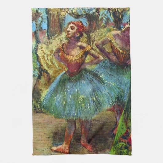 Twee dansers van Edgar Degas,  balletkunst Theedoek (Verticaal)